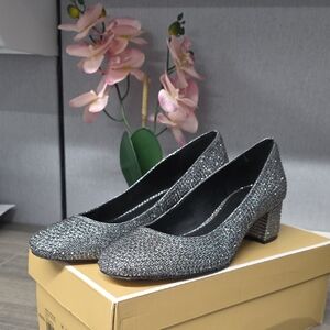 Michael Kors Silver Glitter Heels